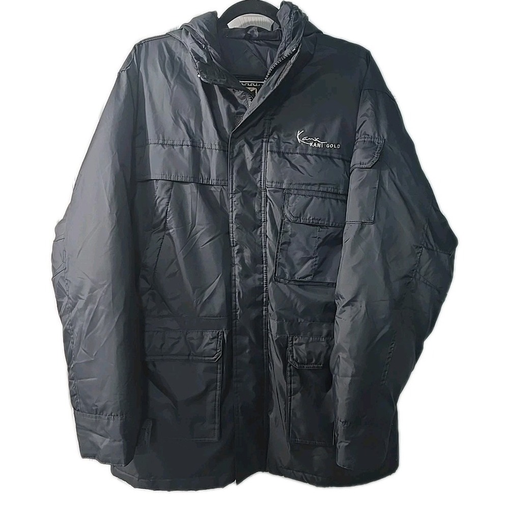 Karl Kani Gold Waterproof Puffer Duck Down‎ Blend Hooded Jacket Size Medium